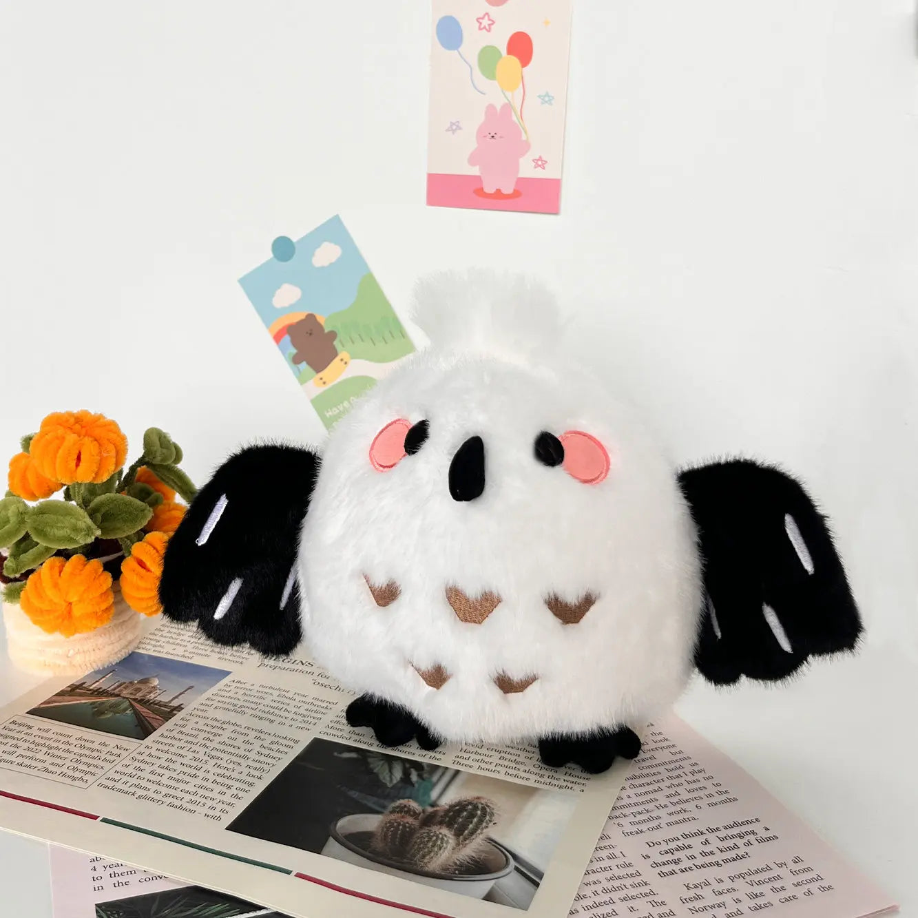 Cute Bird Plush Toys 18cm and Plush Keychains 10cm - Purple/Blue/Green/Black