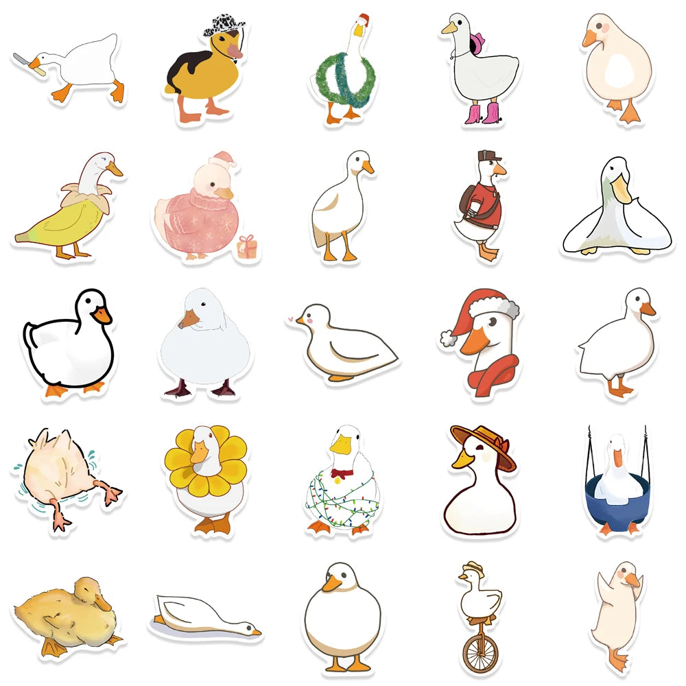 50 pcs Cute/Kawaii Duck Stickers