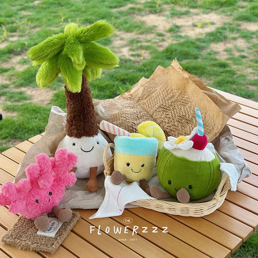 Cute Coconut/Lemonade/Red Coral/Palm Tree Plush Toys