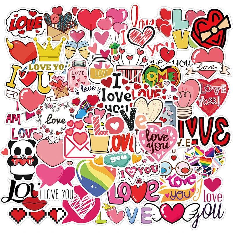 50 pcs Cute/Kawaii Love Stickers