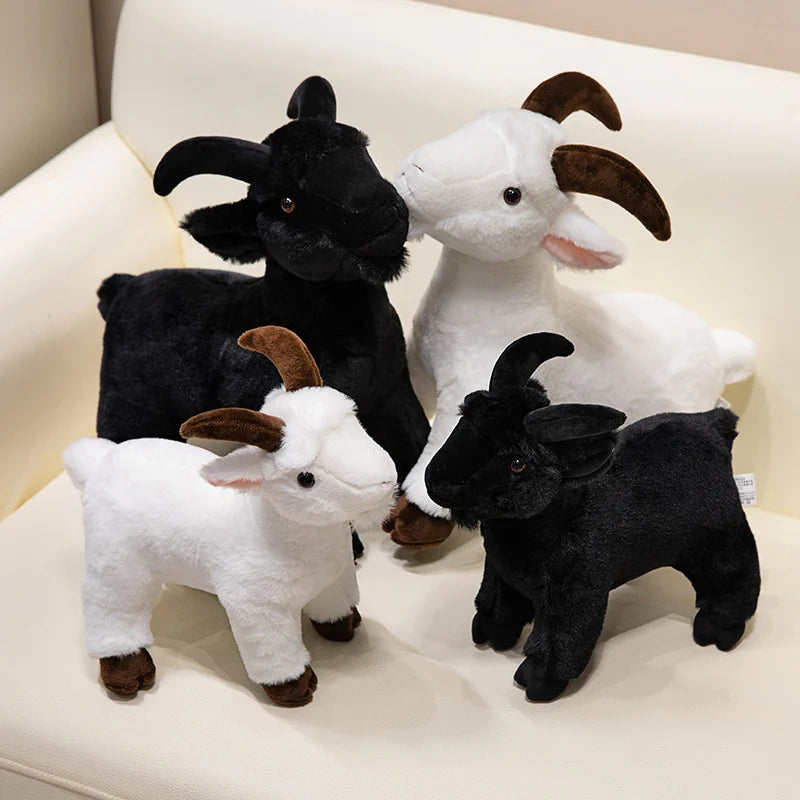 Goat Lifelike Plush Toy 30/40cm - Black/White