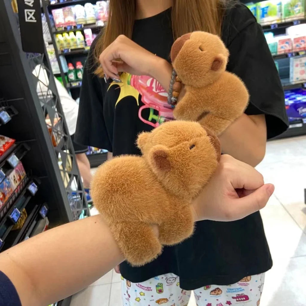 Cute Capybara Plush Slap Band Or Cute Capybara Plush Keychains - 2 Styles