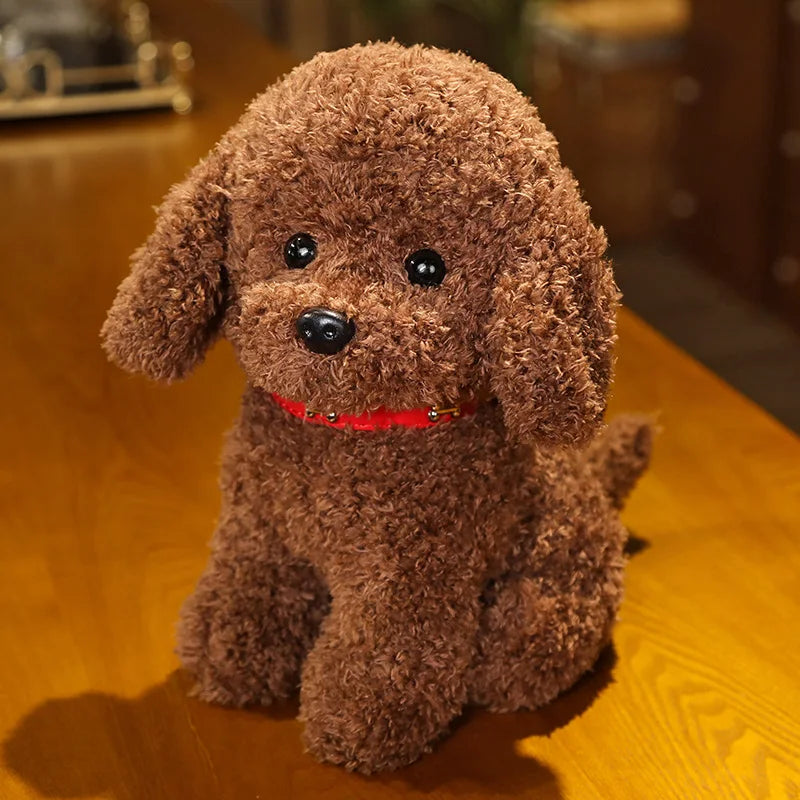 Cute Teddy Dog With/Without Hair Clip Plush Toys 22/28cm (Brown/White/Khaki ) - 6 Styles