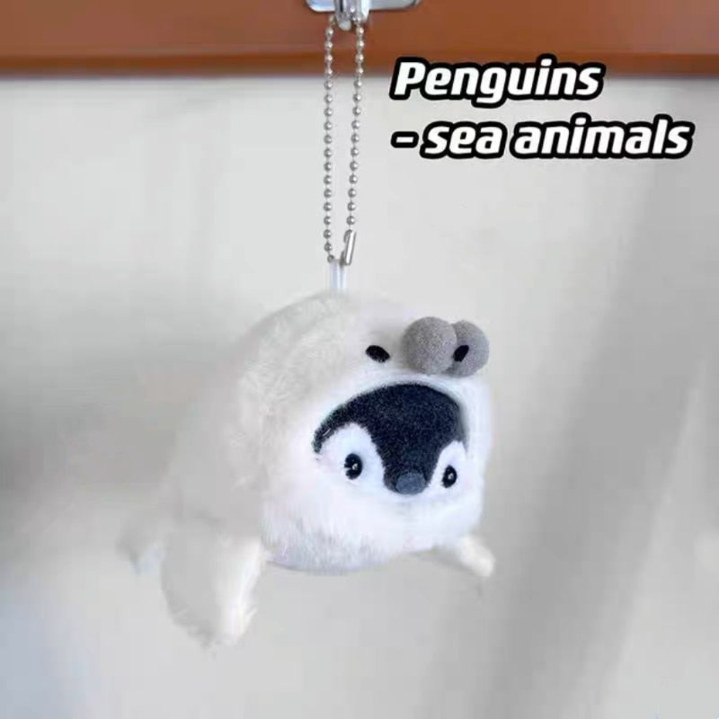 Penguin Dress Up as Sea Animals Plush Keychains 12cm - 3 Styles