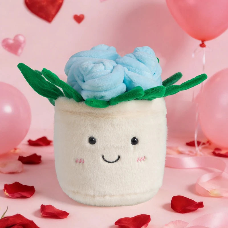 Smiley Potted Rose Plush Toys 20cm - 8 Colours
