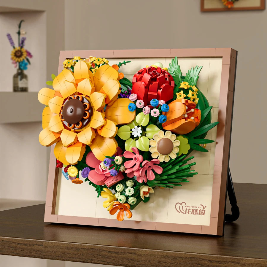 Cute Flowers 3D Picture Frame Mini Building Blocks - 3 Styles