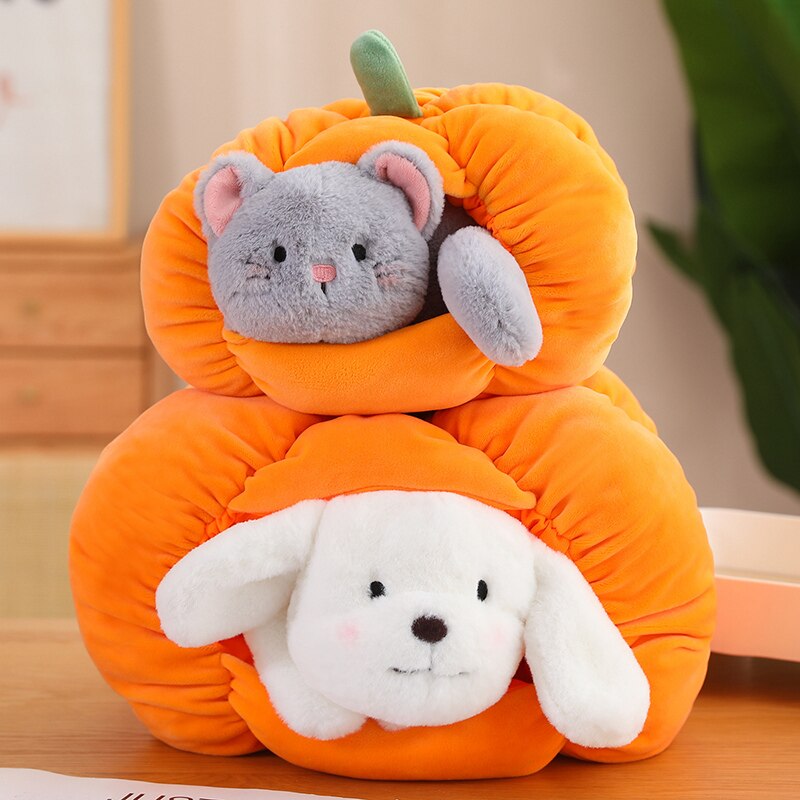 Cat/Dog In Pumpkin Plush Toys 20cm/30cm