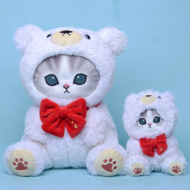 Mofusand Cat With Bear Dress Up Plush Toys 20cm / Plush Keychains 12cm - 2 styles