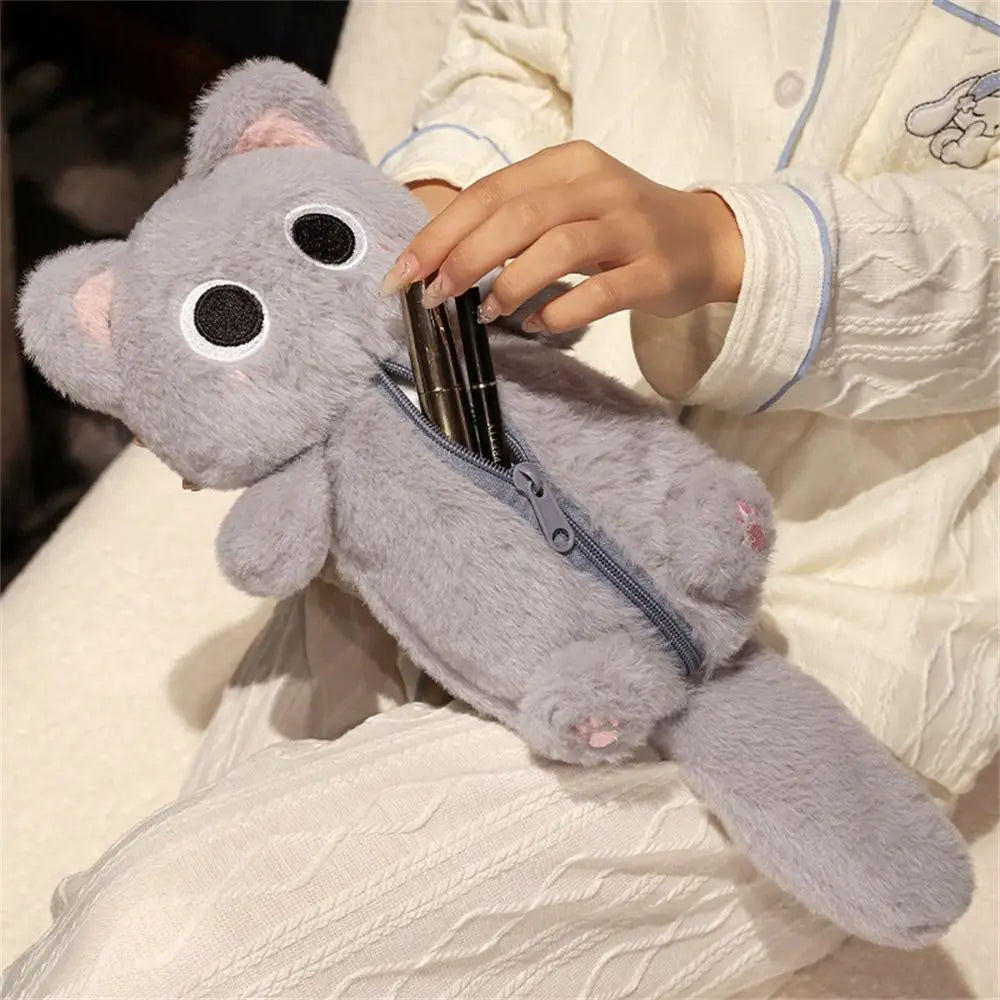 Cute Cat Pencil Plush Bag - 4 Styles