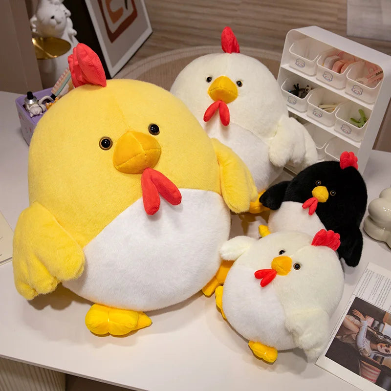 Cute Chicken Plush Toys 25/45/55cm - White/Yellow/Black