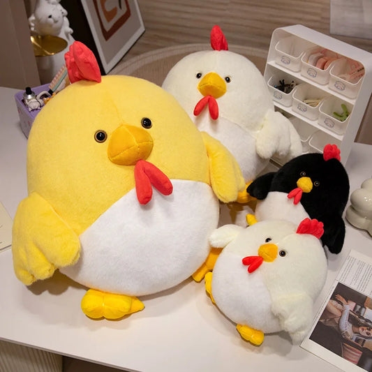 Cute Chicken Plush Toys 25/45/55cm - White/Yellow/Black