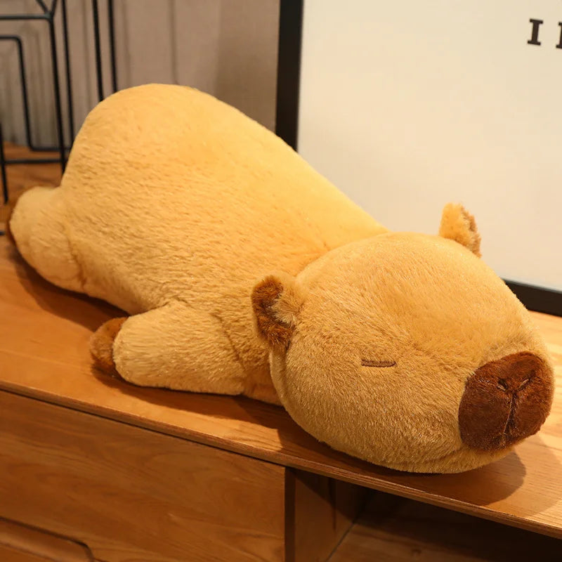 Cute Lying Capybara Plush Pillow Toys 60/80cm