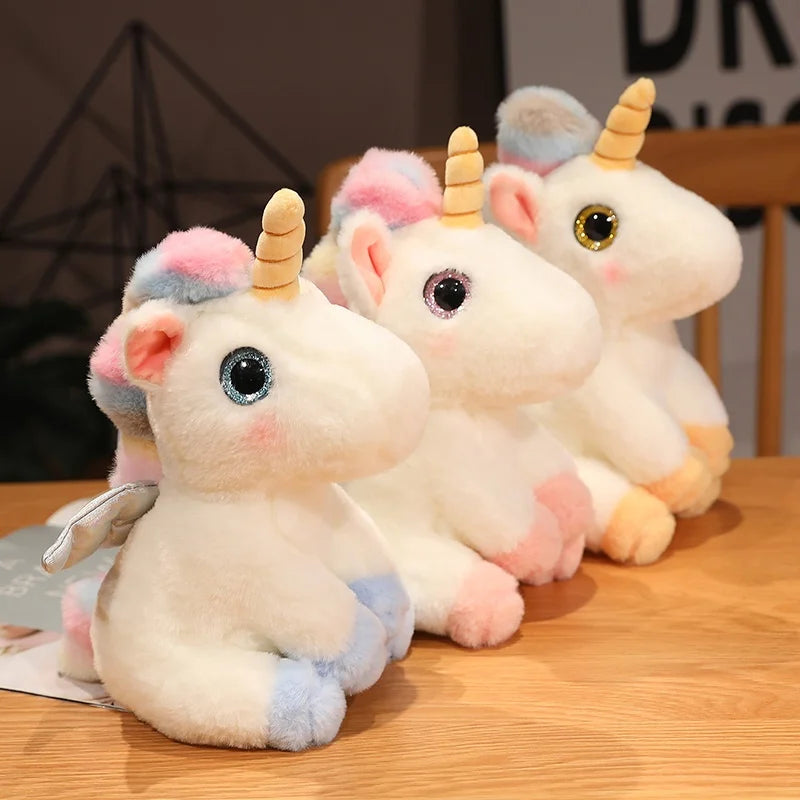 Cute/Kawaii Colourful Unicorn Plush Toys 25cm -Blue/Yellow/Pink