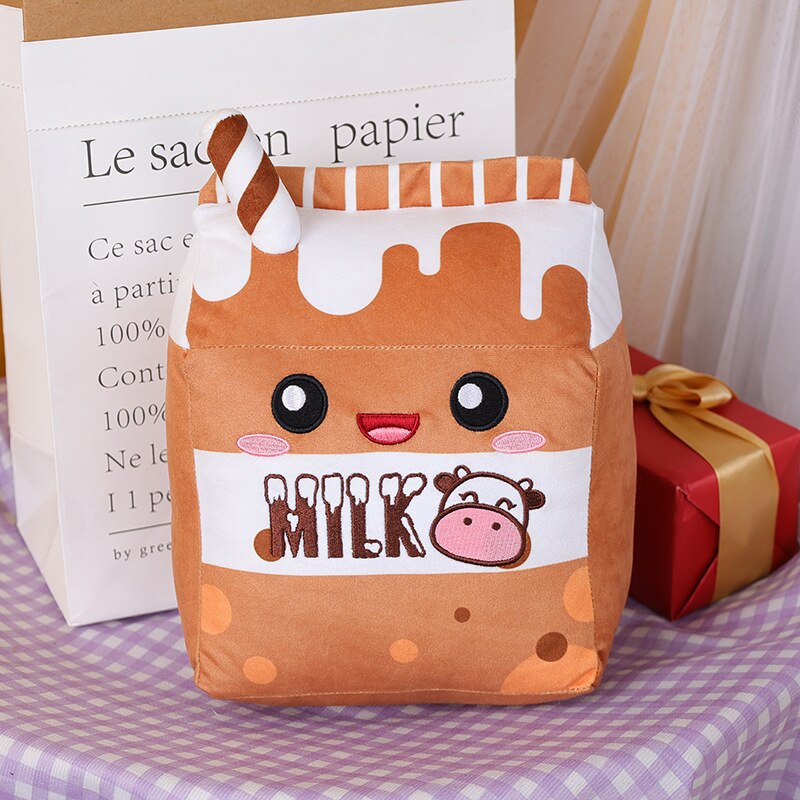 Cute Milk Carton Plush Toys 25cm (Strawberry/Banana/Blueberry/Chocolate)