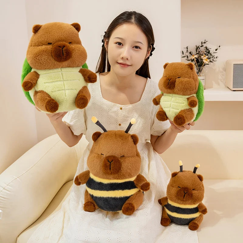 Cute Chubby Capybara Bee/Turtle Hybrid Plush Toys 23/30cm