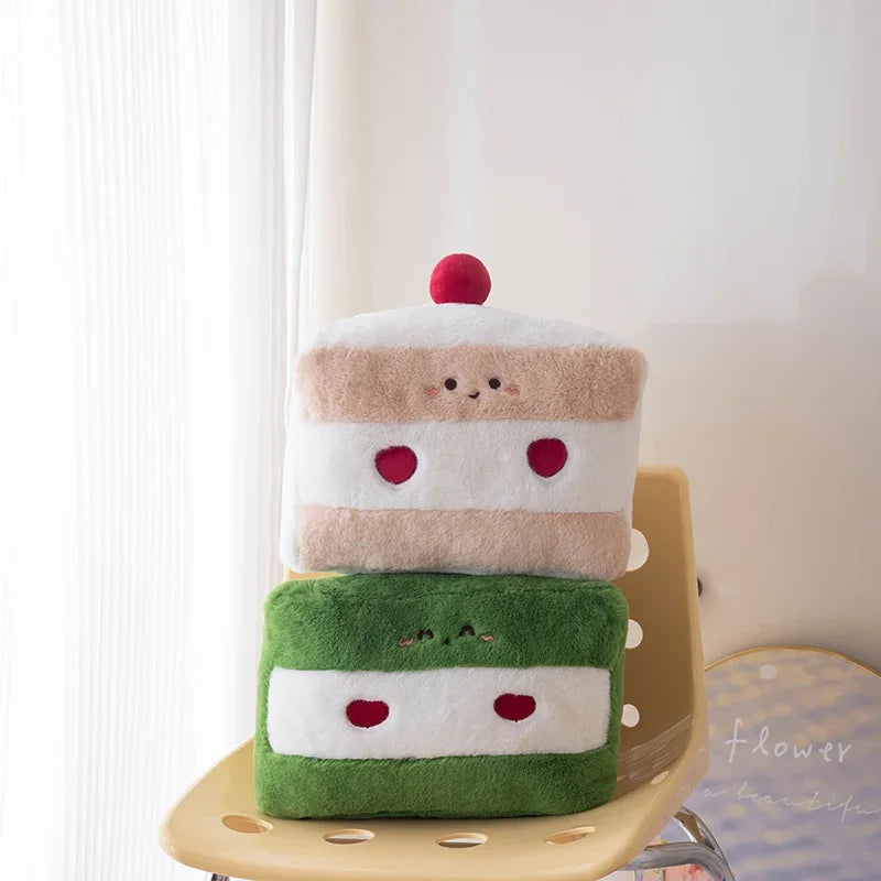 Cute Food Series (Cake) Plush Toys 30x25cm - Brown/Green/Pink