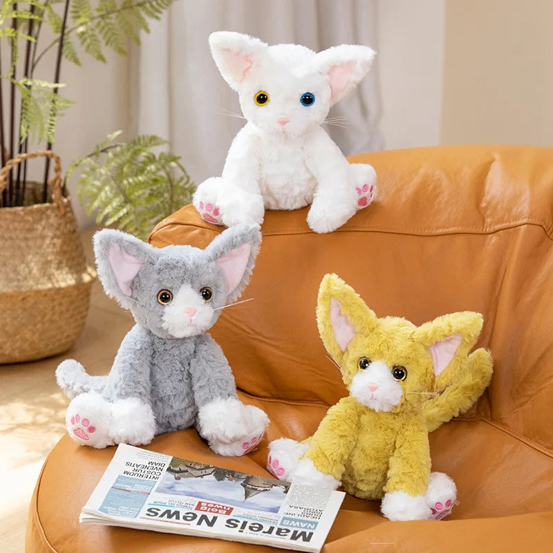 Sitting Cat Plush Toys 25cm (Yellow/Black/White/Grey) - 5 Styles