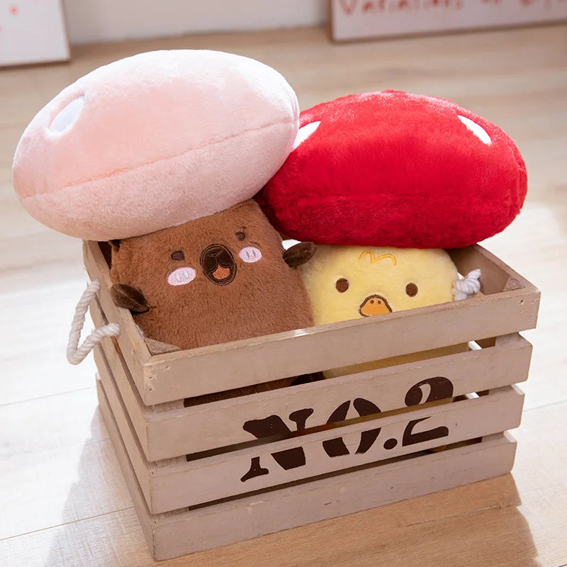 Funny Animal Mushroom Hybrid Plush Toys 32cm - Cat/Duck/Capybara