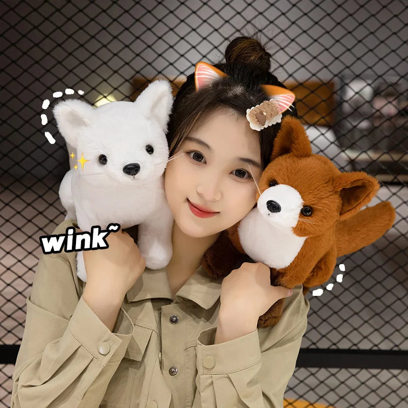 Cute Fox Plush Toys 26cm - Brown/White