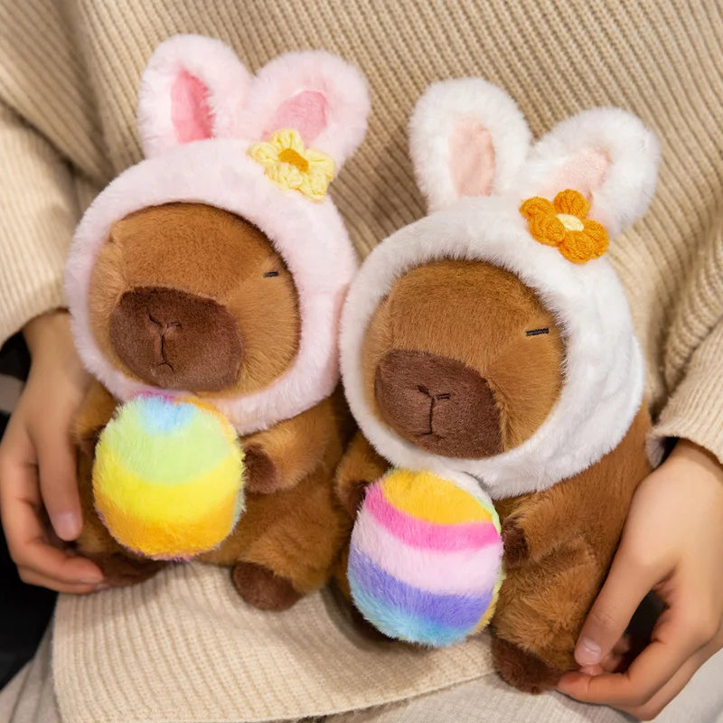 Cute Capybara With Easter Colourful Egg Plush Toys 20cm