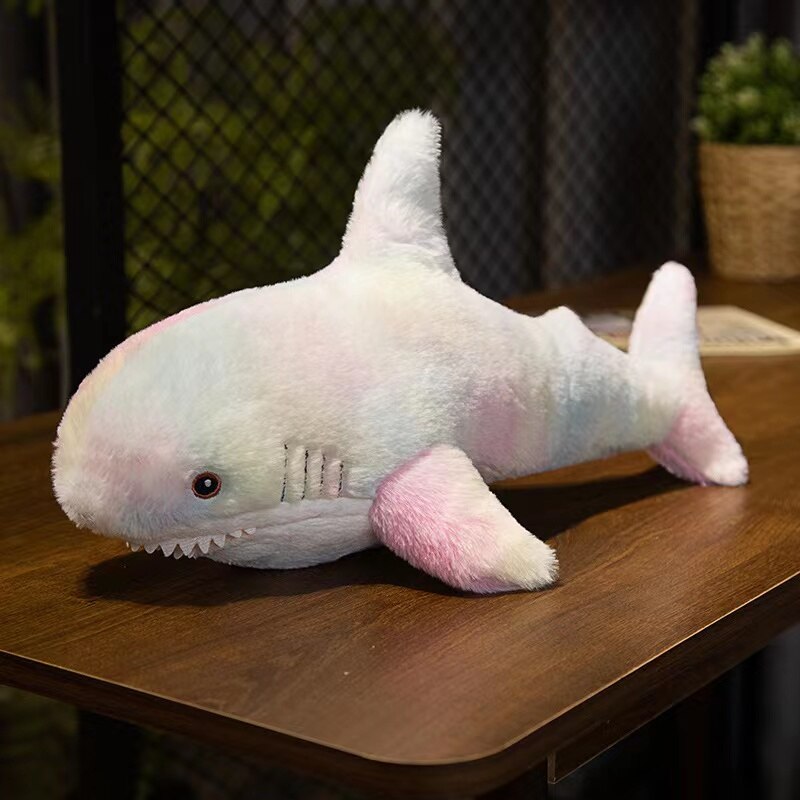 Shark Plush Toys 45/60cm - Multicolour/Rainbow/Grey/Pink/Blue