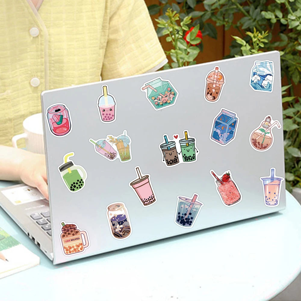 50/100 pcs Cute/Kawaii Drink/Pearl Milk Tea Stickers