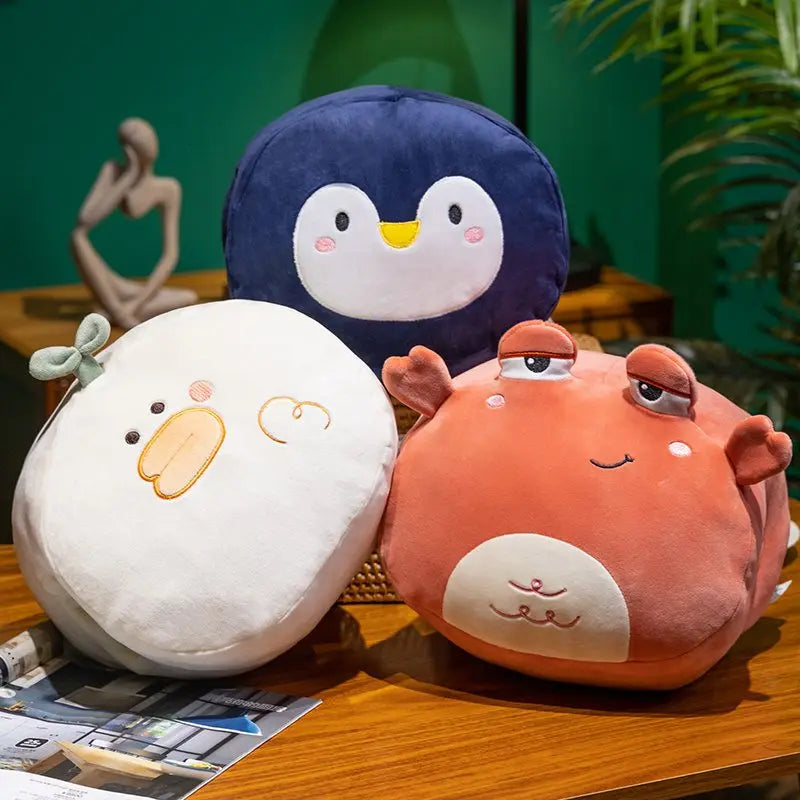 Cute Animal (Crab/Lobster/Penguin/Panda/Lion/Dolphin/Duck/Whale) Hand Warmer Plush Toys 28cm