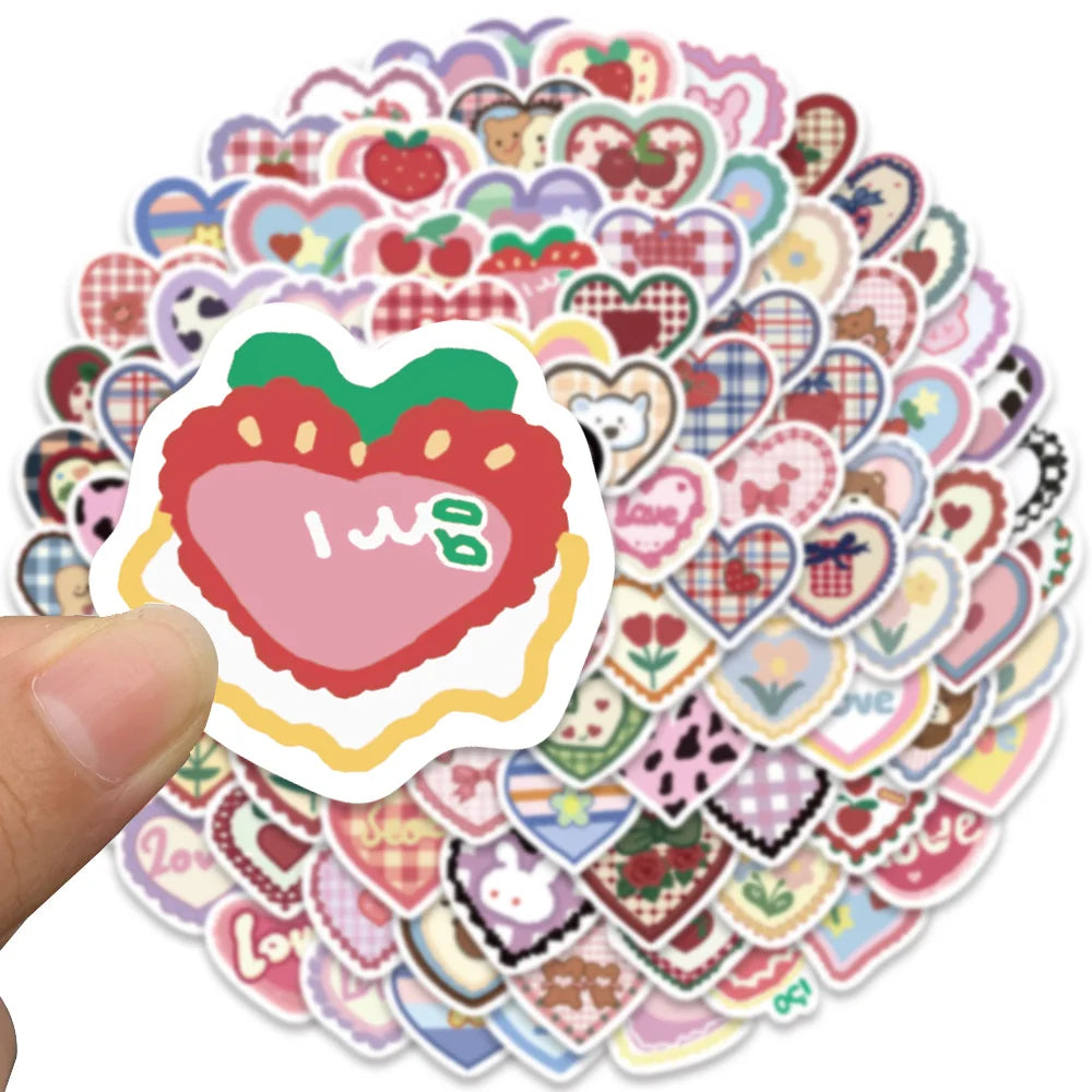 100 pcs Cute/Kawaii Sweet Heart Stickers