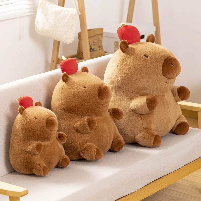 Cute Capybara With Fruit Plush Toys 30/40/50cm Or Round Capybara Plush Pillow Toys 30cm