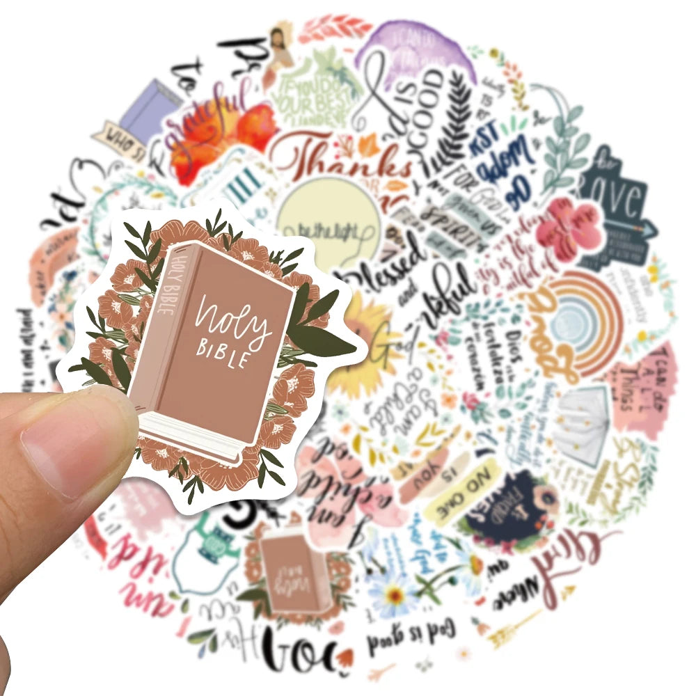 52pcs Stickers (Bible Verse/Religious/Christian) Texts