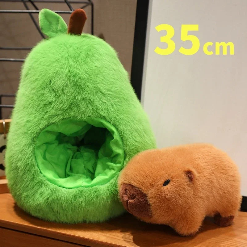 Cute Capybara/Pig With Avocado/Apple Plush Toys 25/35/45cm