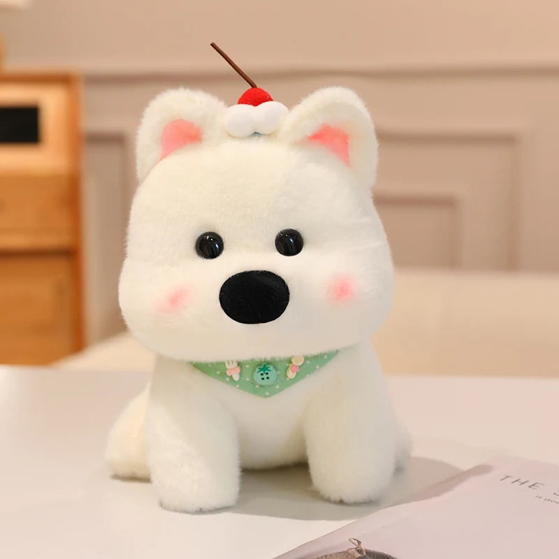 Cute Dog (West Highland White Terrier) With Scarf Or Party Hat Plush Toys 25cm - 10 Styles
