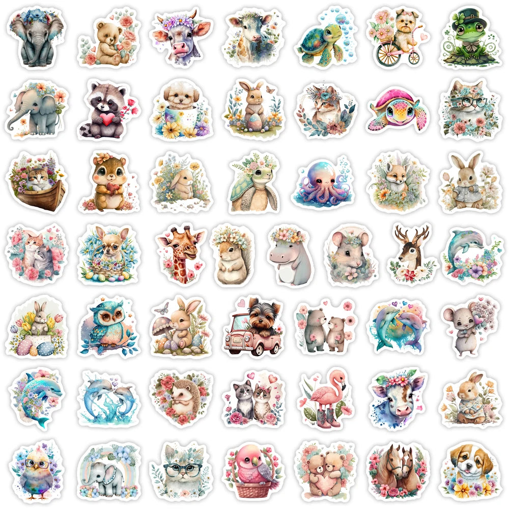 50 pcs Cute/Kawaii Animal Stickers