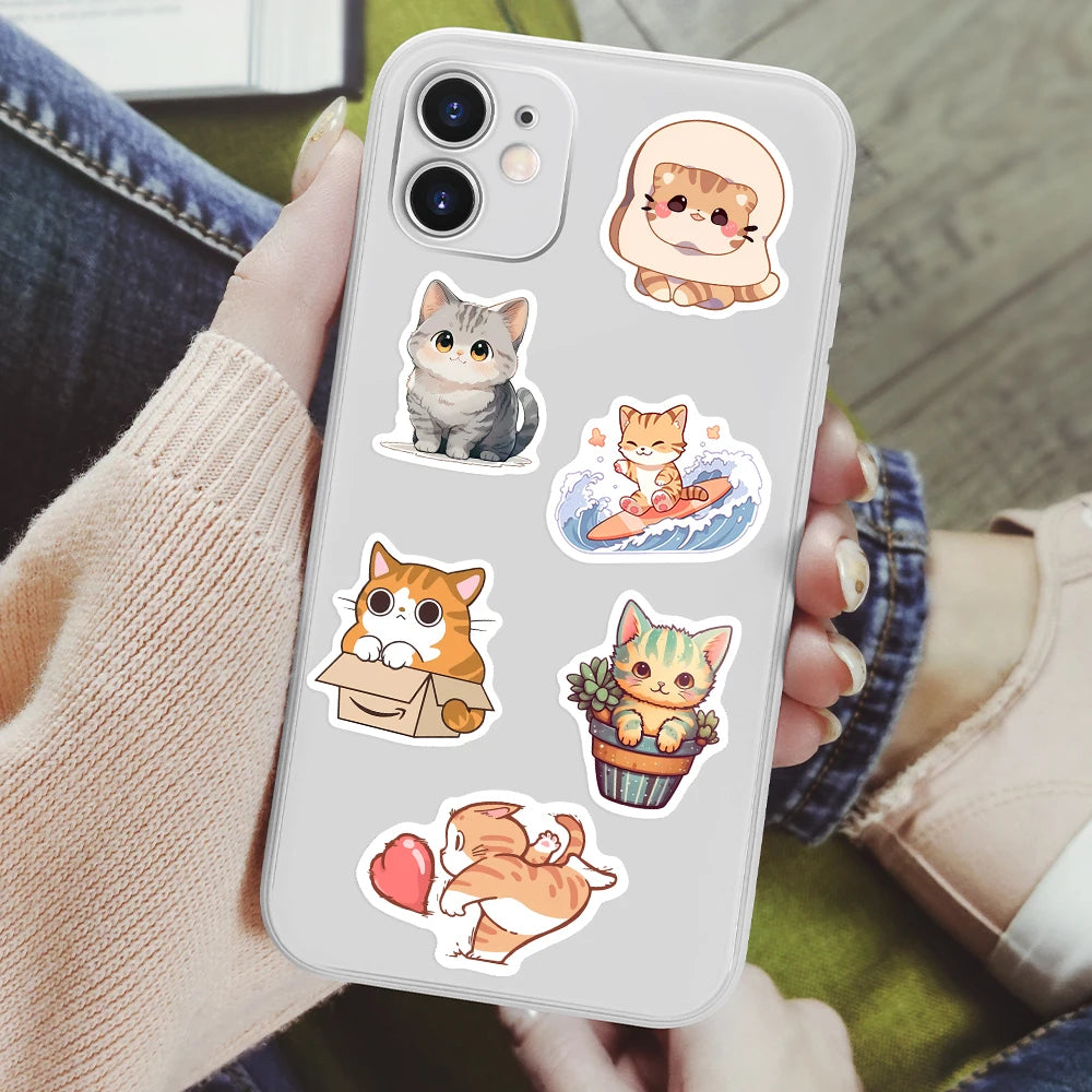 50 pcs Cute/Kawaii Cat Stickers - V4