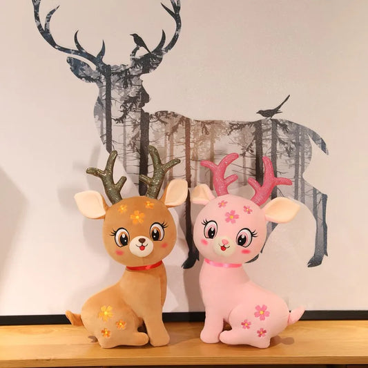 Cute/Kawaii Deer Plush Toys 30/45/50cm - Brown/Pink