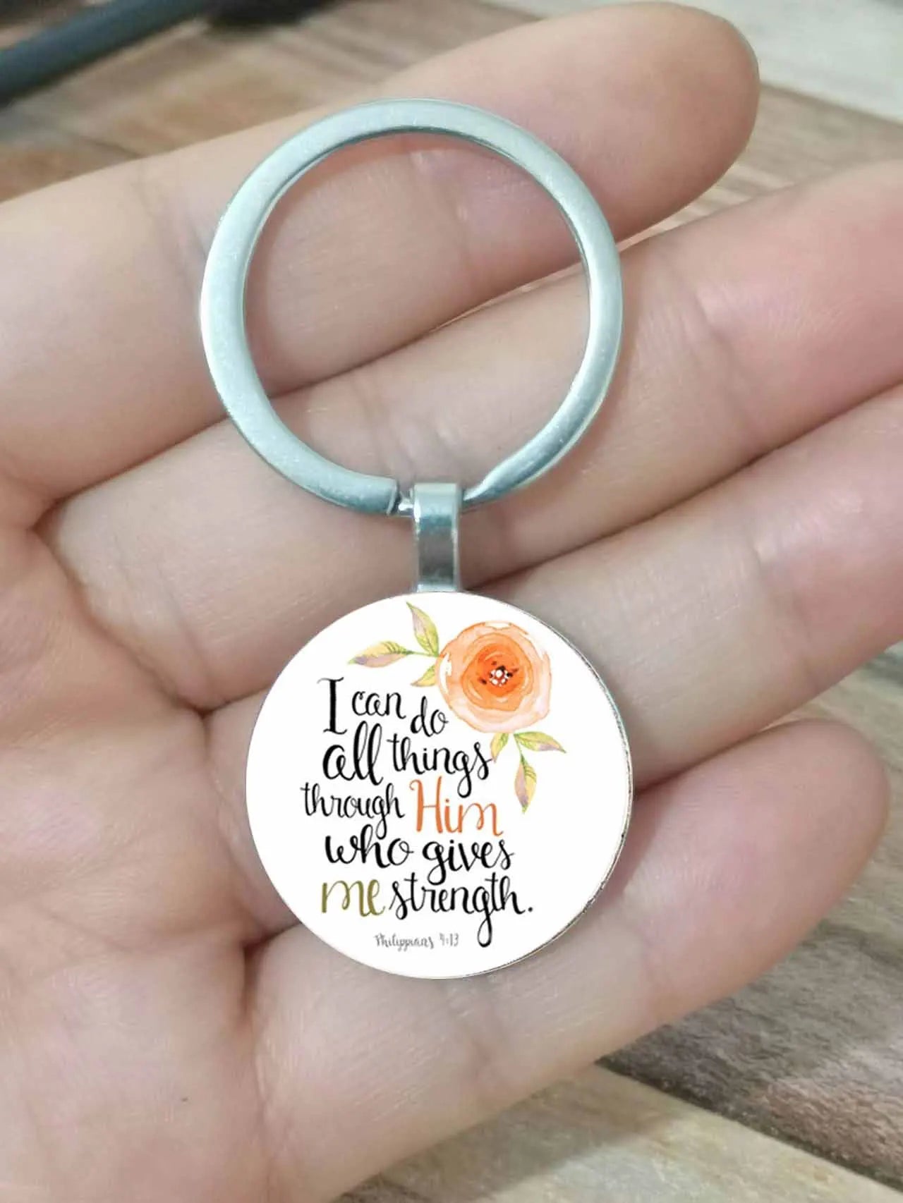 Keychain With The Bible Verse/Positive Message - 13 Styles