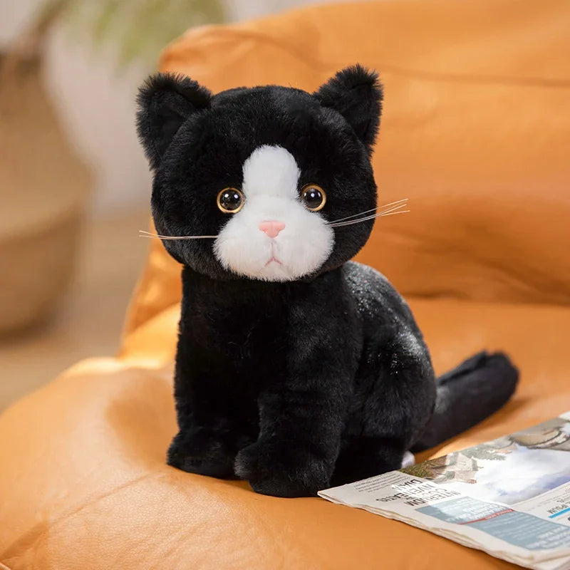 Black and white cat plush toy online