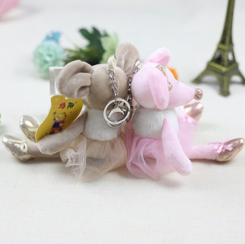 Cute Mouse With Tutu Dress Plush Toys 39cm /Plush Keychains 18cm -Brown/Grey/Pink