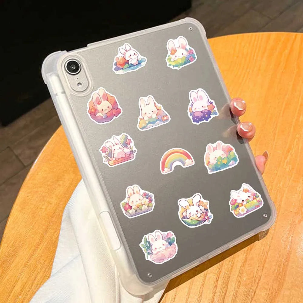 50 pcs Cute/Kawaii Rainbow Bunny/Rabbit Stickers