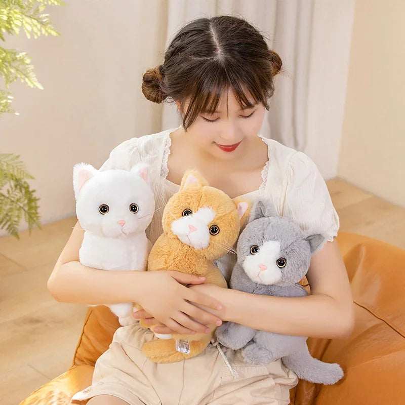 Cute Sitting Cat Plush Toys 25cm (Orange/Black/White/Grey) - 5 Styles