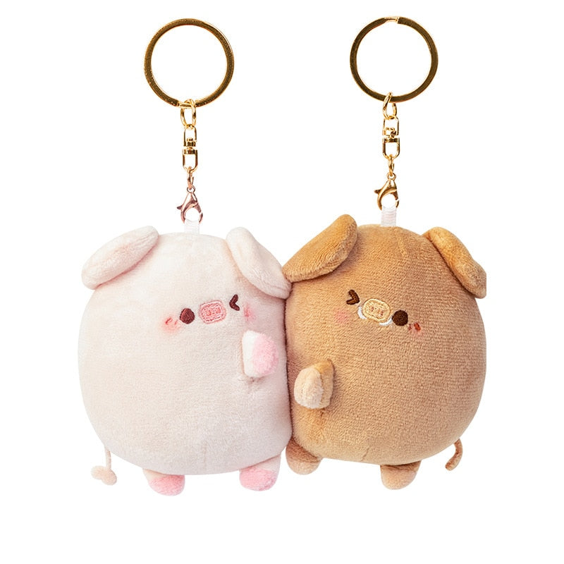 Magnetic Couple Pig Plush Keychains 2Pcs