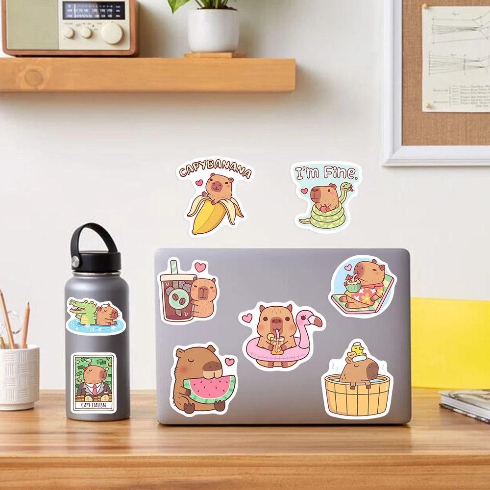 50 pcs Cute/Kawaii Capybara Stickers