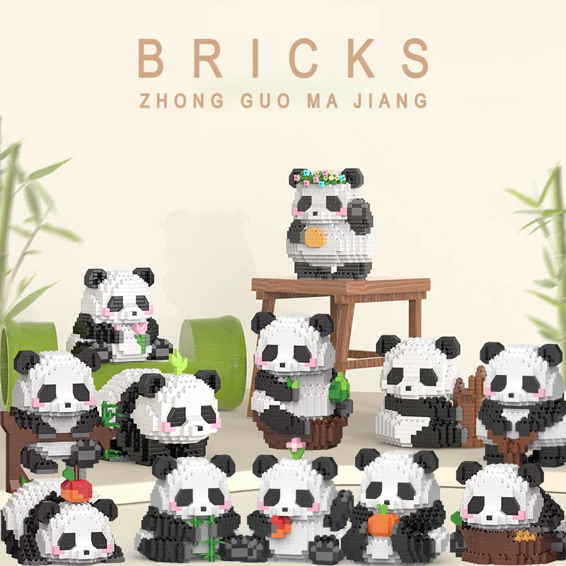 Cute Panda Mini Building Blocks - 12 Styles