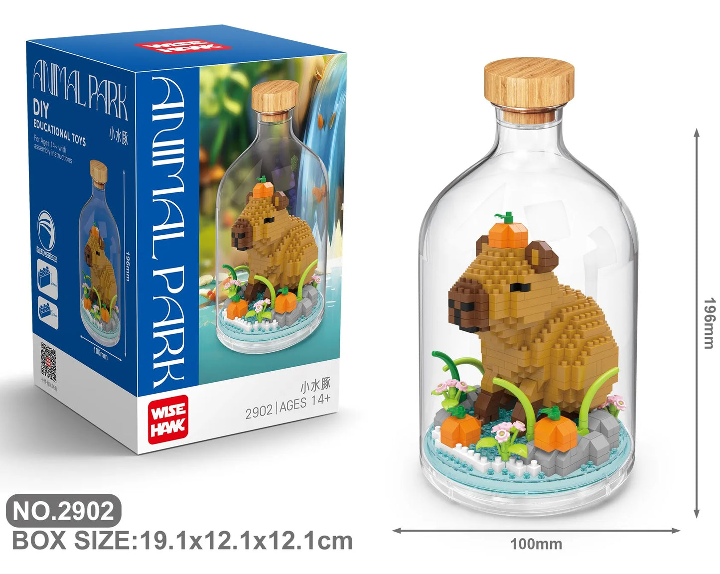 Insect/Animal With Clear Display Bottle Set Mini Building Blocks - Fox/Capybara/Scorpion/Butterfly