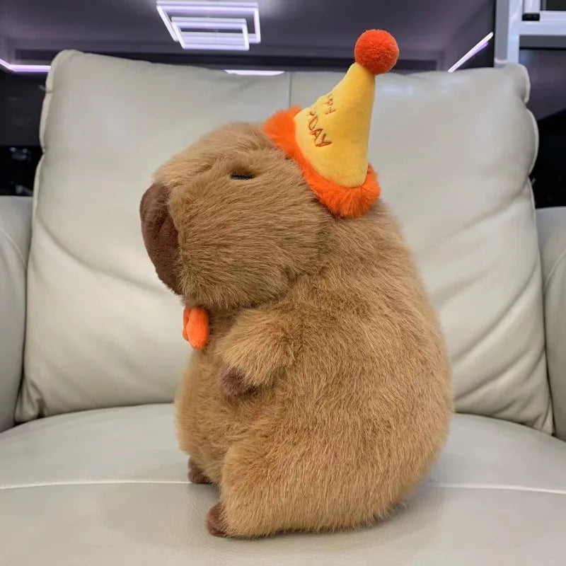 Cute Capybara With Happy Birthday Hat Plush Toys 23/33cm