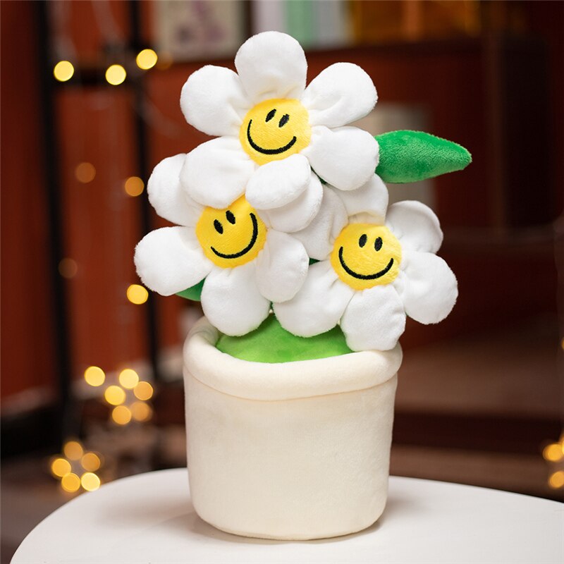 Smiley Potted Flower Plush Toys 30cm