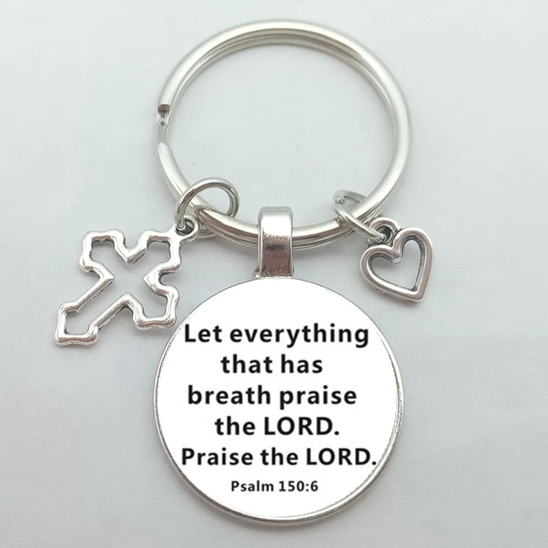 Keychain With The Bible Verse With Cross And Heart - 57 Styles