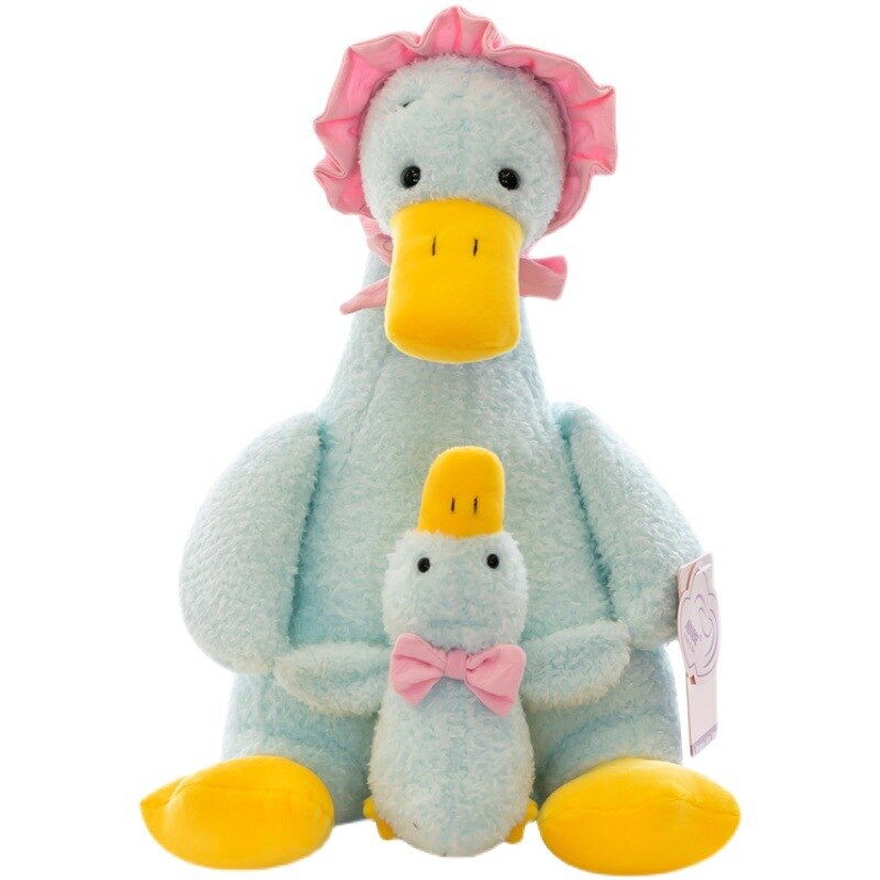 Mummy Duck Holding The Duckling Plush Toys 25/35cm 2pcs - White/Brown/Grey/Blue/Pink