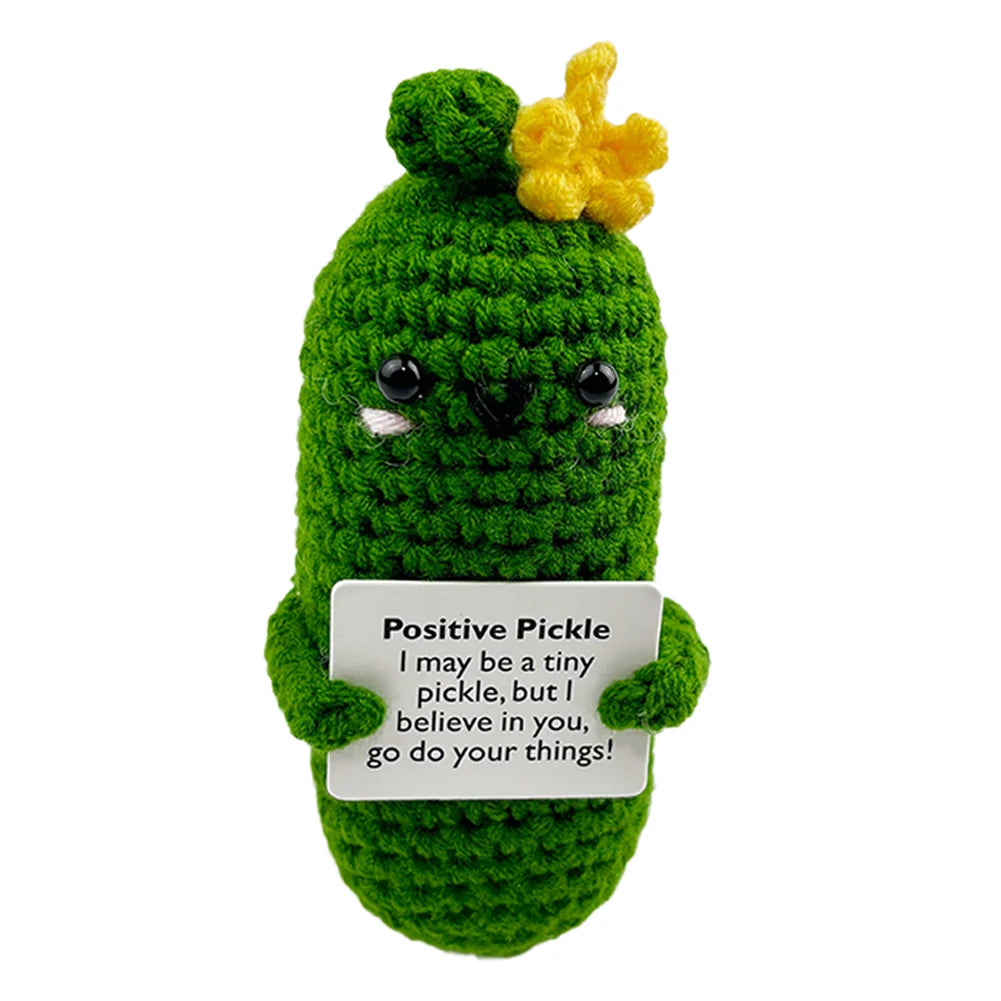 Handmade Knitted Pickle/Pineapple/ Avocado/Potato With Positive Message - 11 Styles