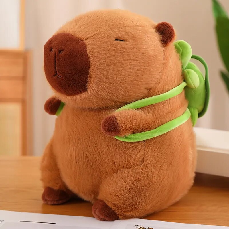 Cute Capybara With Green Bag Plush Toys 23/33/45cm